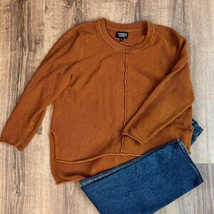 Known Supply Cinnamon Brown Organic Cotton Knit Crew Neck Sweater Sz L